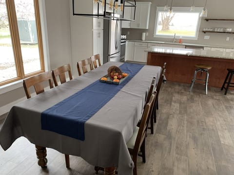 Dining room table with seating for 10.