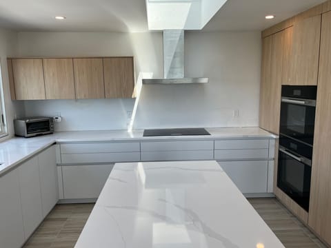 Top of the line appliances, including Thermador Freedom induction cooktop.