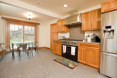 The stove side of the kitchen.