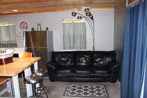 Leather couch, for those lazy times, or just sitting with a book