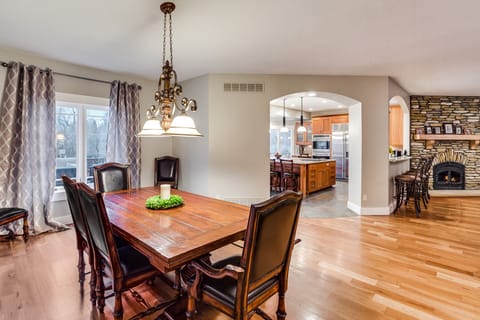 Dining room with large table