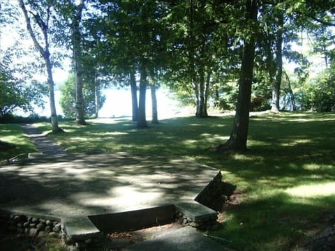 Wooded grounds near the lake edge.