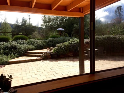 Garden Patio view from the Master Bedroom 