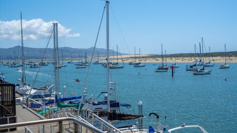 Looking south from balcony you see Montana de Oro and great views of the harbor