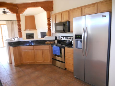 Kitchen with stainless steel appliances