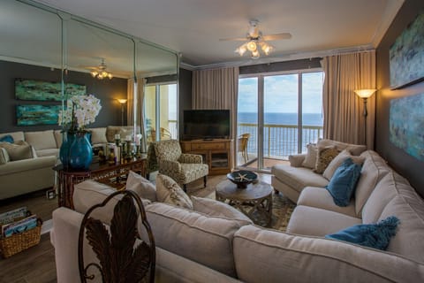 Living Room overlooks the beach and Gulf of Mexico