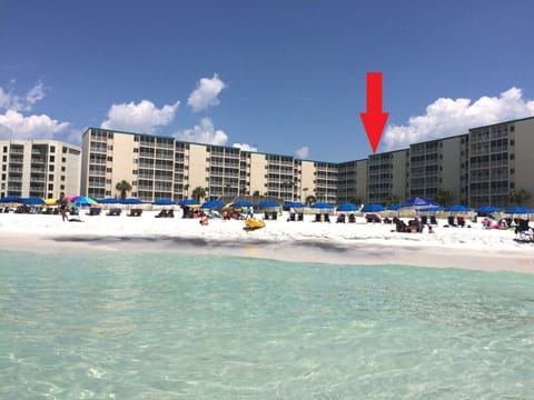 Ours is on the top floor with penthouse view, location is marked with red arrow
