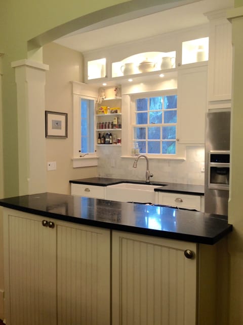 Archway looks out from kitchen through the home so you too are part of the fun