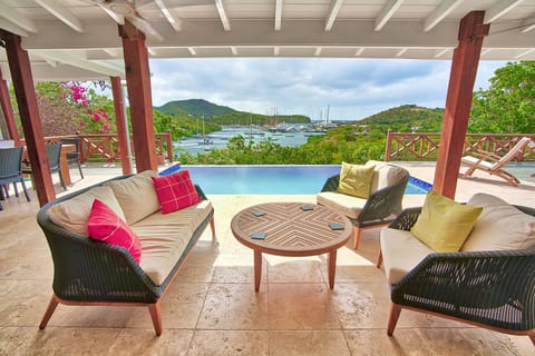 Relax and enjoy the wonderful views over Nelson's historic dockyard 