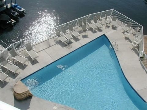 Heated Lakefront Pool with Fountain
