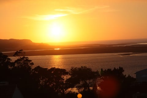 View from the upper floor at sunset