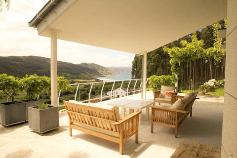 Terrace with views of Esteiro beach