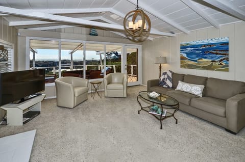 Living room with large deck