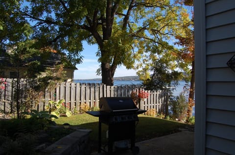 View from grilling area, side yard seating.