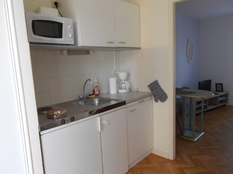 The kitchen area view