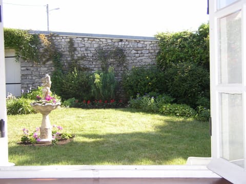 View of the walled garden from the dining room