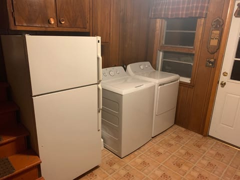 Laundry Room - Lower Level, Faces the Woods, Extra Fridge, Fish Cleaning Sink.