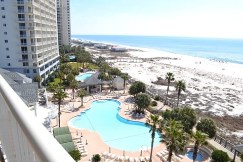 Wake up to this view from our condo!  Clubhouse directly next door.