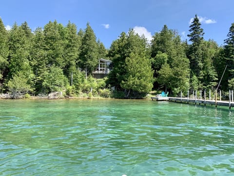approaching cottage on Wilderness Bay

