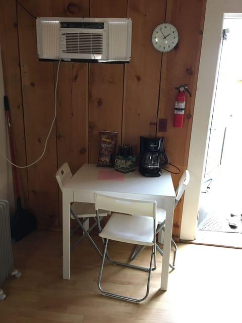 Dining area with table that extends 