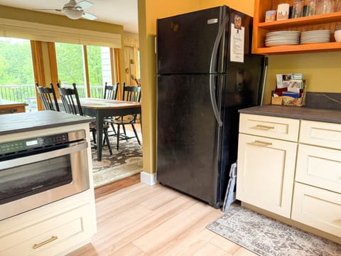Full kitchen and dining area