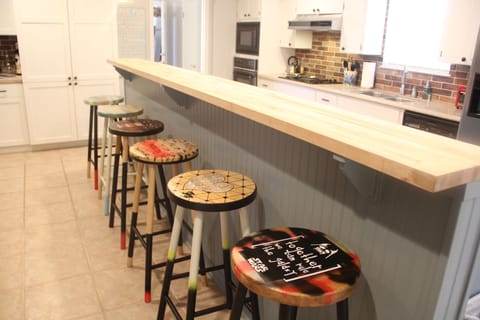 Kitchen bar seating is a great family connection between Kitchen/Living/dining