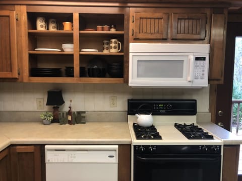 Kitchen with gas stove