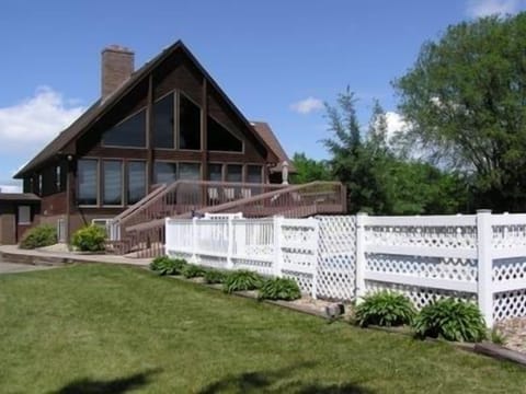 Larger 3600 sq ft A-Frame style home in scenic and private 14 acres.  Gated pool