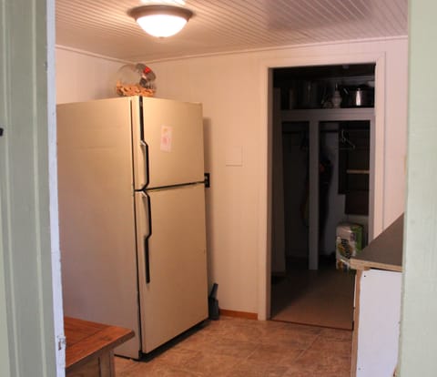 The refrigerator room has plenty of room for supplies and cooking preparation
