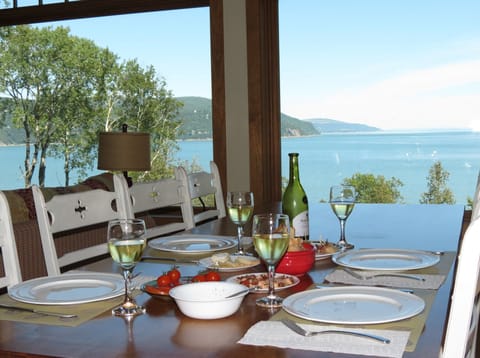 View from dining table (see Quebec's highest tides, 21 ft)