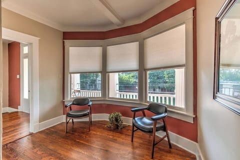 up stairs common hallway looking out on to the front porch