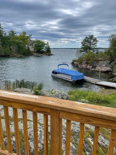 Boat dock view from front deck of house