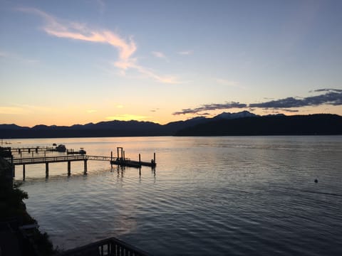 Enjoying the setting sun over the Olympics