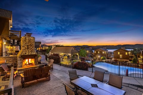 The patio at twilight