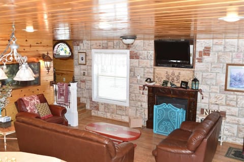 Enjoy sitting around a cozy fireplace on summer nights or snowy winter afternoons.