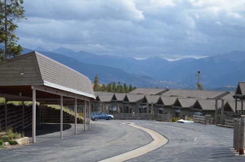 Reserved covered parking with plenty of extra parking.