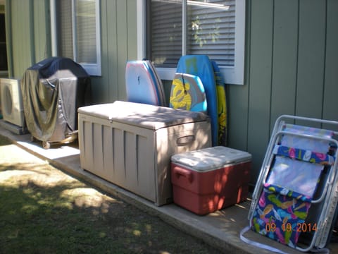 beach chairs, boogie boards, BBQ ++++