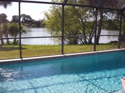Pool view looking out over lake
