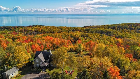 On top of a 53 acre-property with no neighbors roof tops, no electric wires

