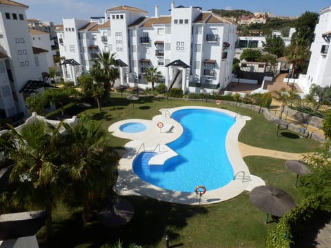 View of the swimming pool from the balcony