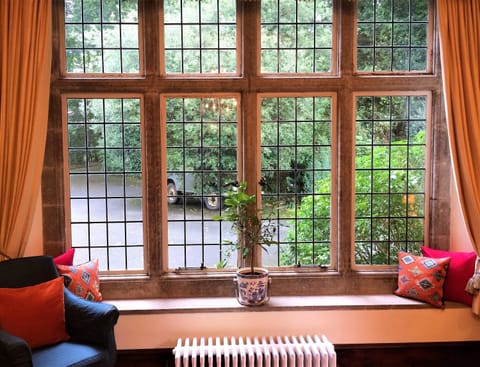 The Dining Hall window catches the afternoon sun.  