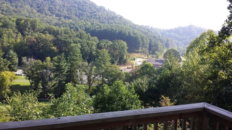 Summer view of golf course from balcony