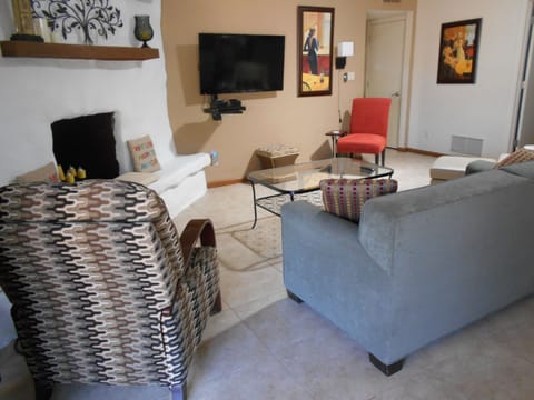 Great Room Sofa, Recliner, Leather chair & Ottoman, 55" TV