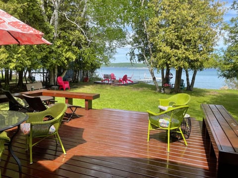 Nice size deck overlooks beautiful Crystal Lake!