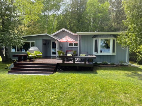Back view of the cottage, which overlooks beautiful Crystal Lake!
