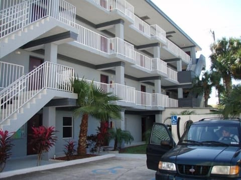 Outside of building from parking area.