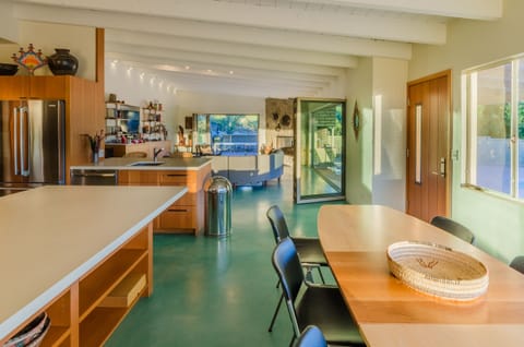 Kitchen view into living room