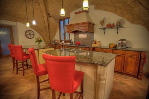 Large fully equipped kitchen.