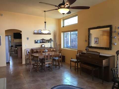 Brightly lit Living Room & Dining Area