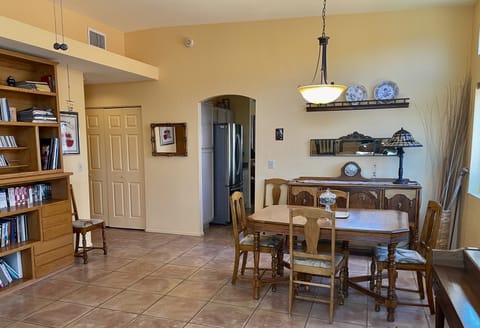 Dining area and entrance to kitchen